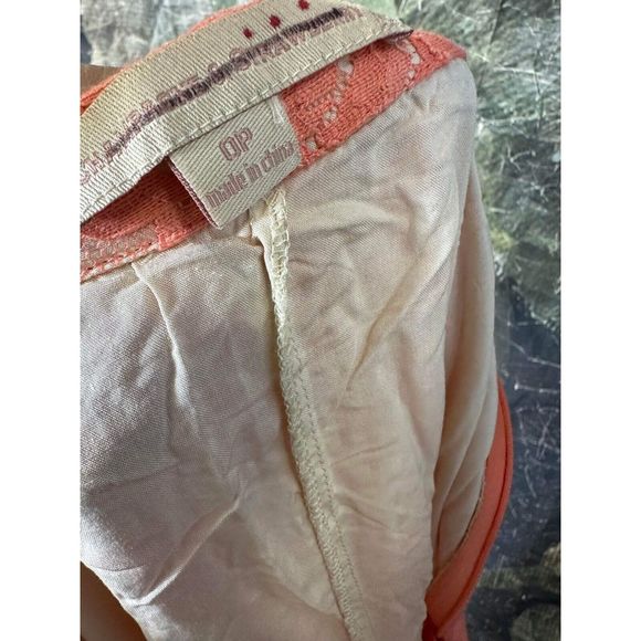 New Champagne & Strawberry Honeysuckle Peach Lace Maxi Skirt Size OP - Picture 7 of 10